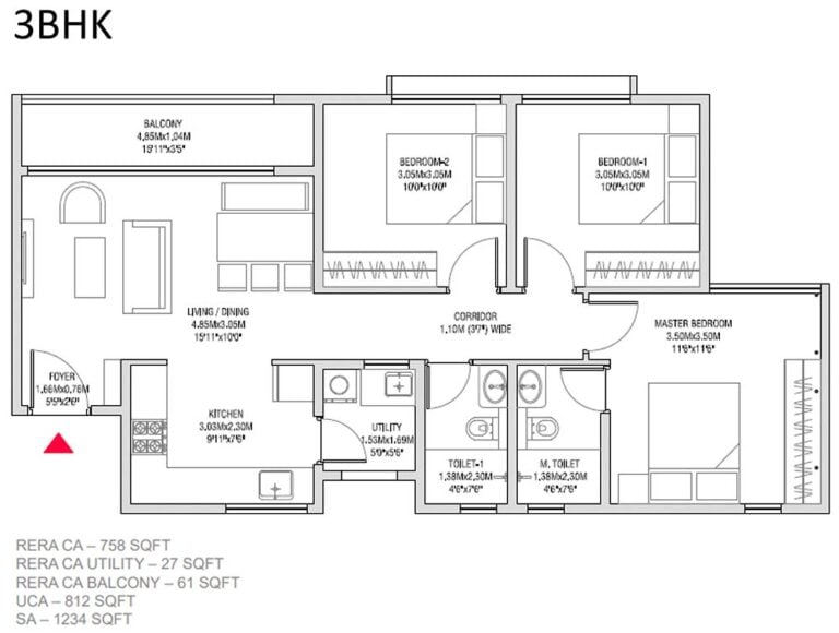 3 BHK - Godrej Splendour