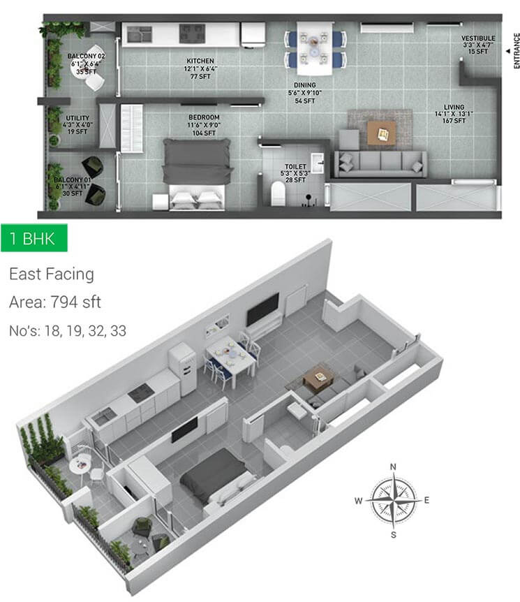 794 1BHK - Incor Lake City