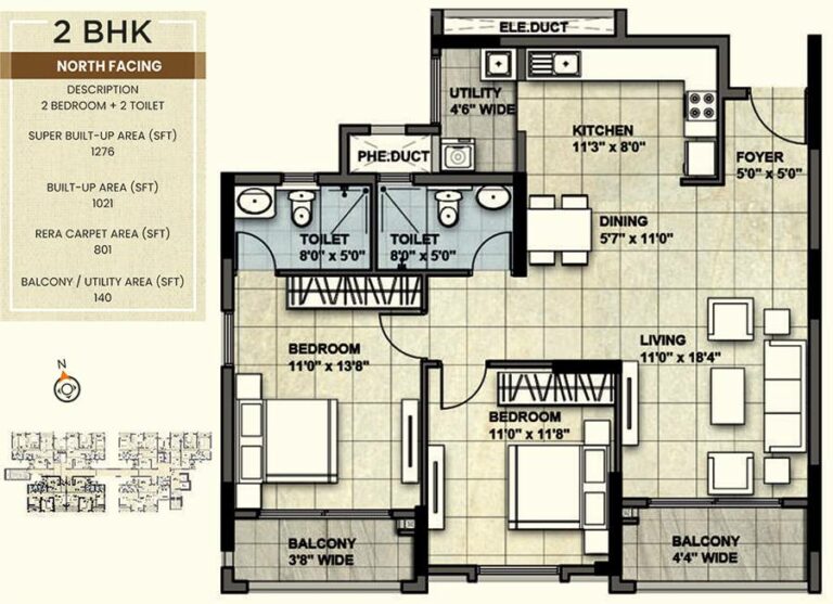 1276 2BHK N - NCC Urban Park View
