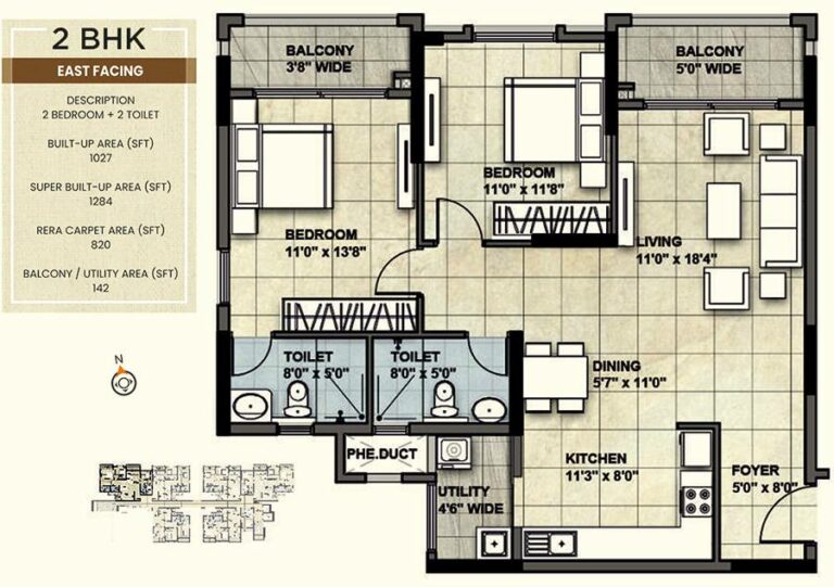 1284 2BHK E - NCC Urban Park View