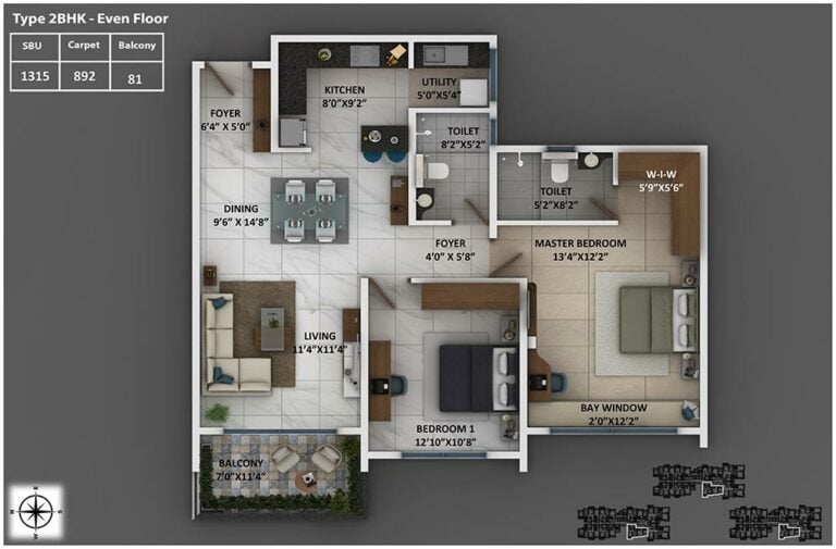 1315 2BHK - Keya Homes Around The Life