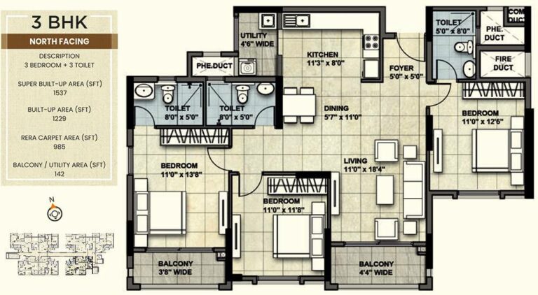 1537 3BHK N - NCC Urban Park View