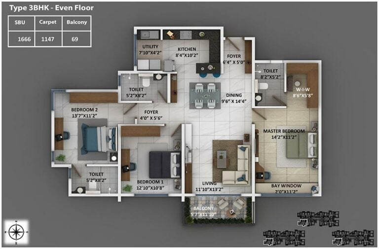 1666 3BHK - Keya Homes Around The Life