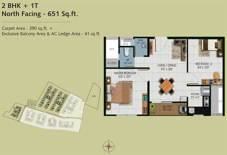 651 2BHK+1T - Urbanrise Revolution One Padur
