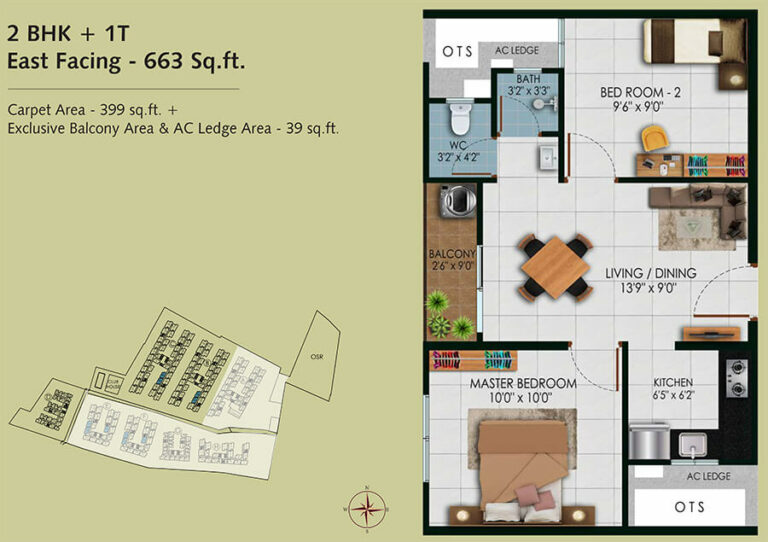 663 2BHK+1T - Urbanrise Revolution One Padur