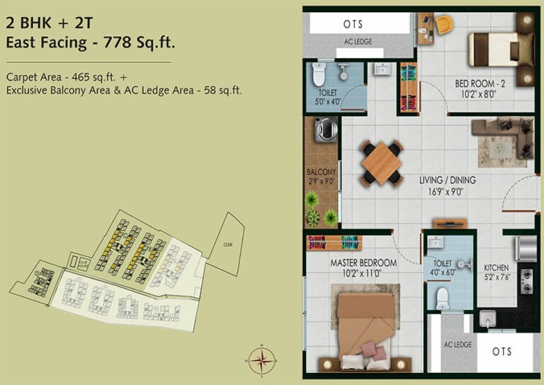 778 2BHK+2T - Urbanrise Revolution One Padur