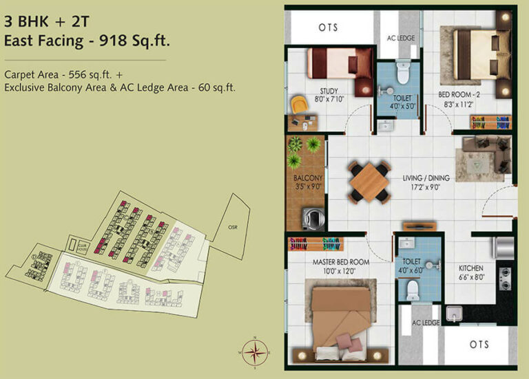 918 3BHK+2T - Urbanrise Revolution One Padur