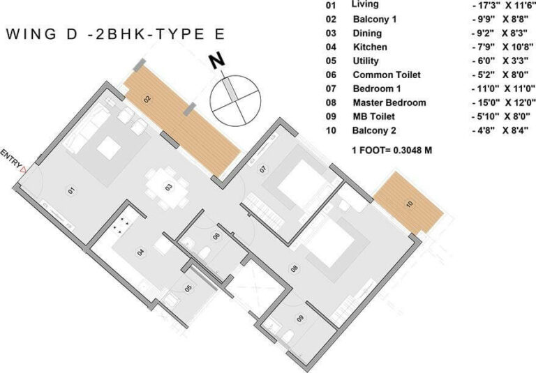 2BHK TYPEE - Purva Park Hill