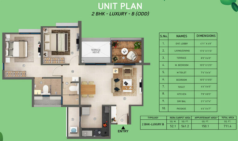 711 2BHK Lux - Joyville Signia By Shapoorji Pallonji