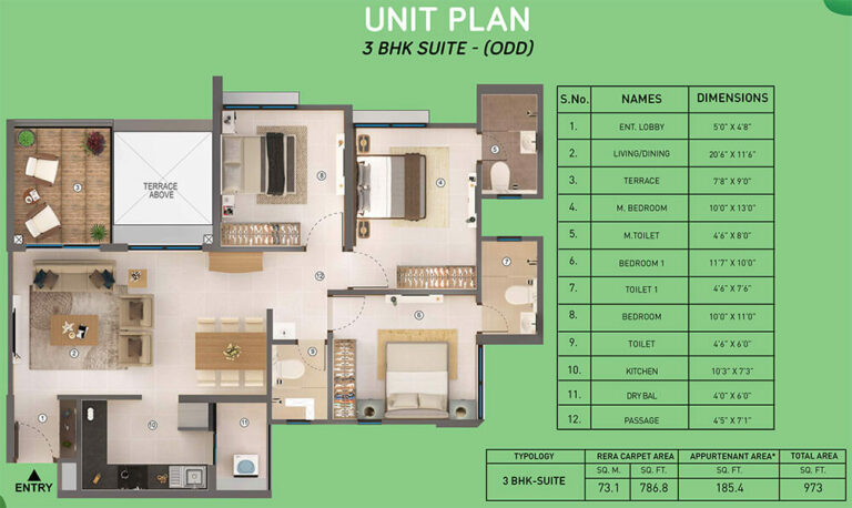 973 3BHK Suite - Joyville Signia By Shapoorji Pallonji