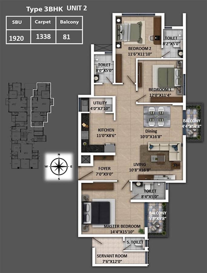 1920 3BHK - Keya Spring