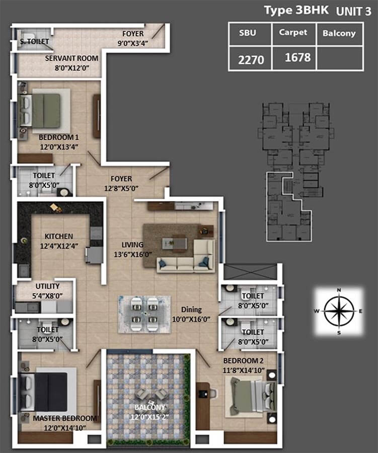 2270 3BHK - Keya Spring