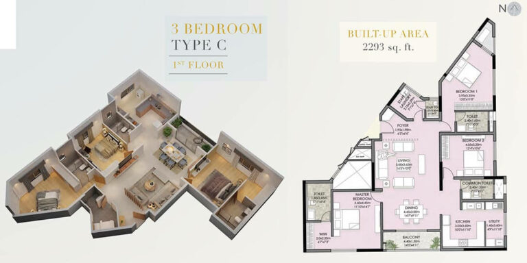 2293 3BHK C 1st - Vaishnavi Premiere