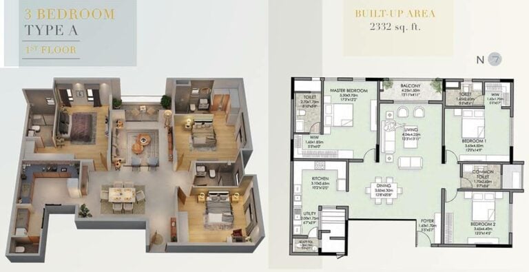 2332 3BHK A 1st - Vaishnavi Premiere