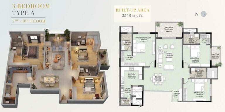 2548 3BHK A 7-9th - Vaishnavi Premiere