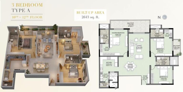 2643 3BHK A 10-12th - Vaishnavi Premiere