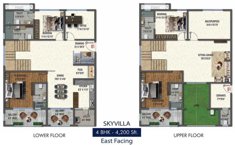 4200 4BHK Skyvilla - Vasavi Skyla