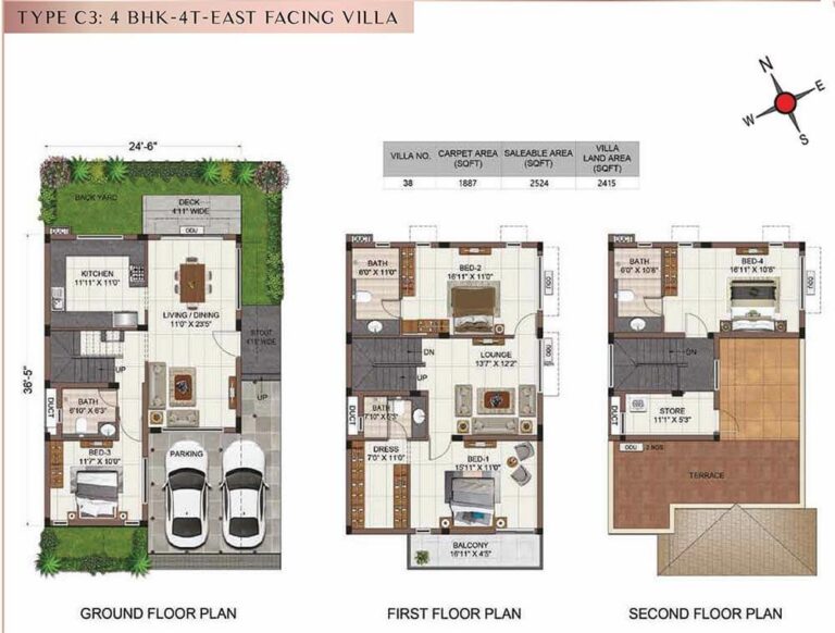4BHK+4T East C3 - Casagrand Tranquil Villas