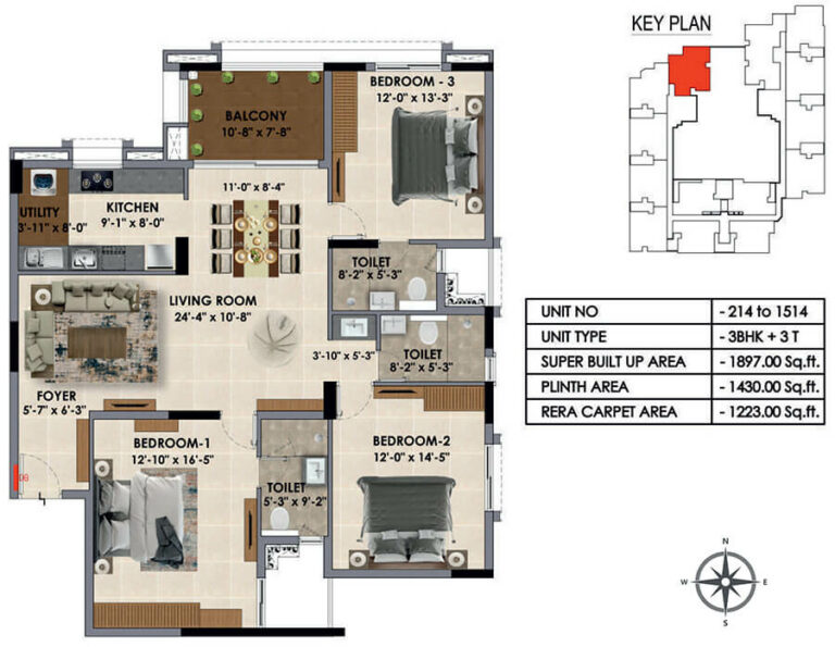 1897 3BHK - Radiance Majestic