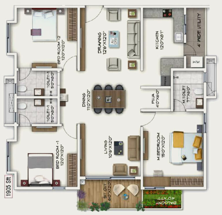 1905 3BHK - Sukhii Ubuntu