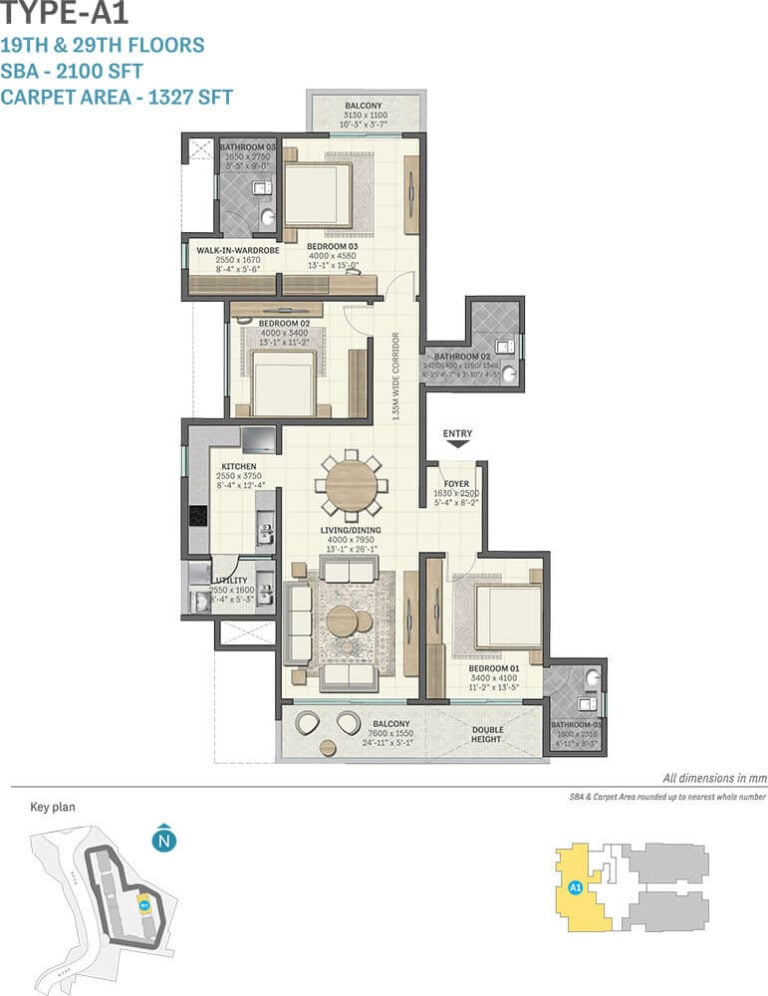 2100 3BHK - Sobha Brooklyn Towers