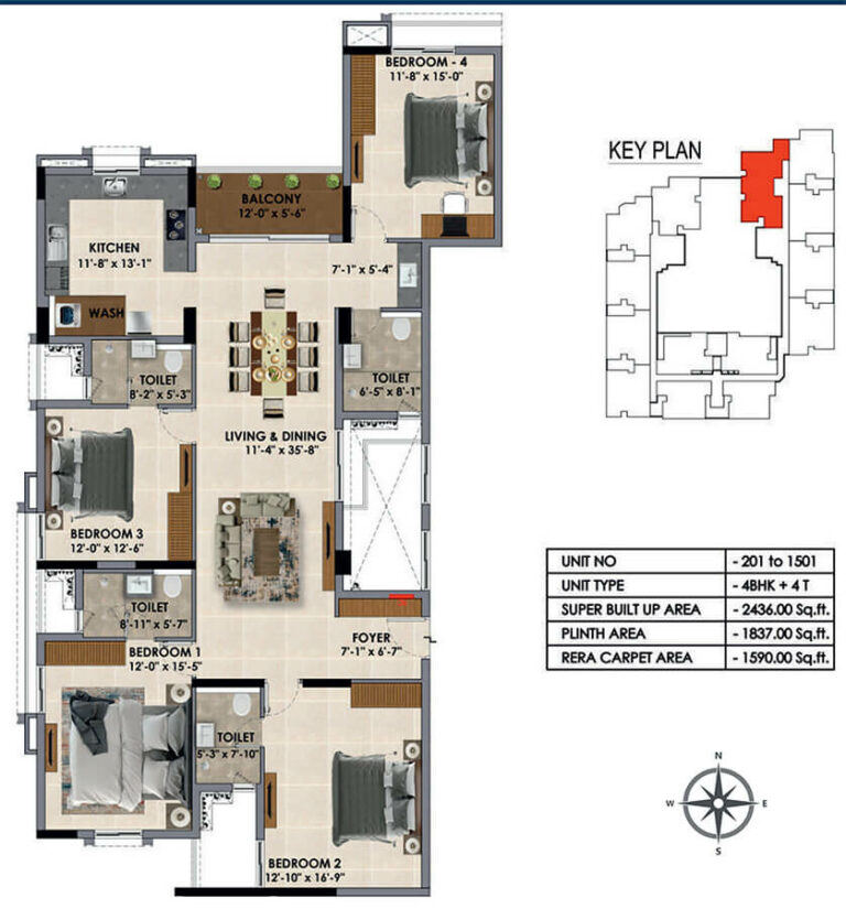 2436 4BHK - Radiance Majestic