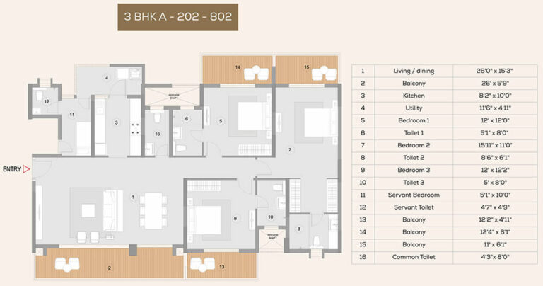 3 BHK A2 - Purva Meraki