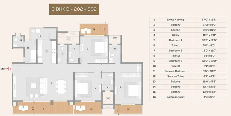 3 BHK B - Purva Meraki