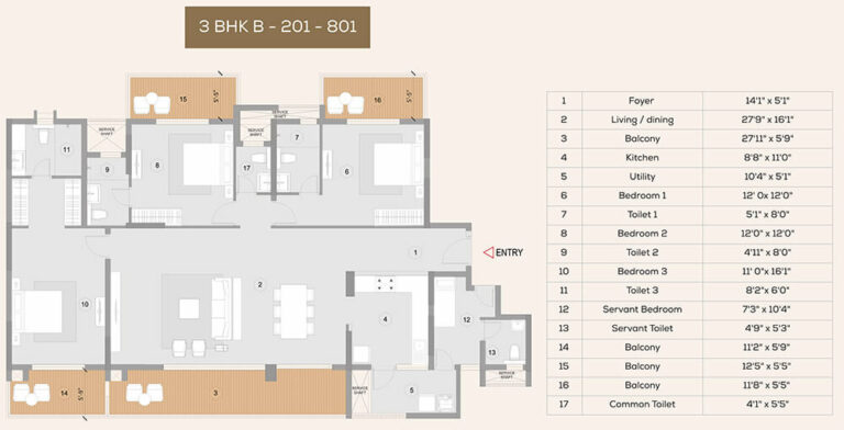 3 BHK B2 - Purva Meraki