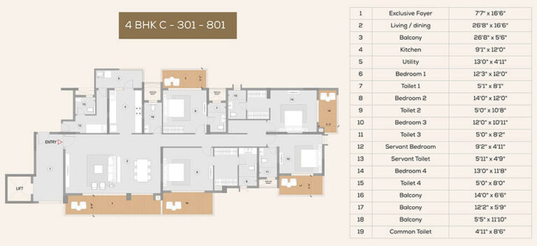 4 BHK C - Purva Meraki