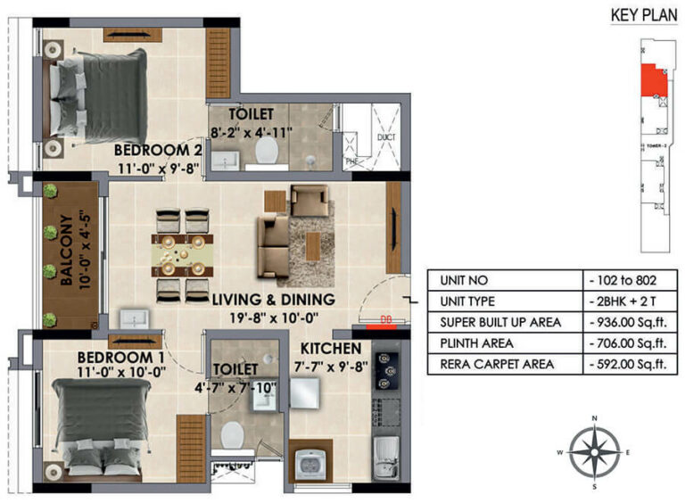 936 2BHK - Radiance Majestic