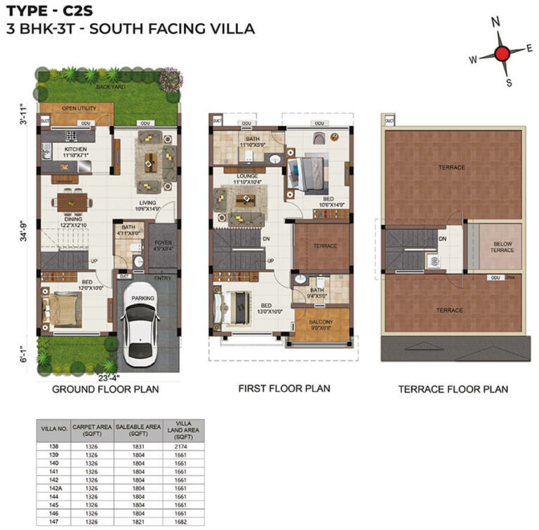 C2S 3BHK+3T - CasaGrand Mabelle