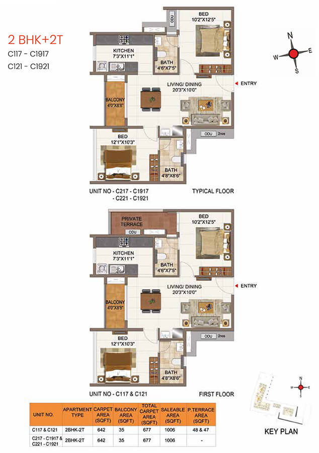 1006 2BHK+2T - Casagrand Aria