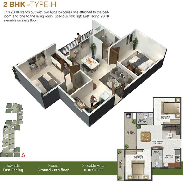 1010 2BHK-H - Sowparnika Olivia Nest