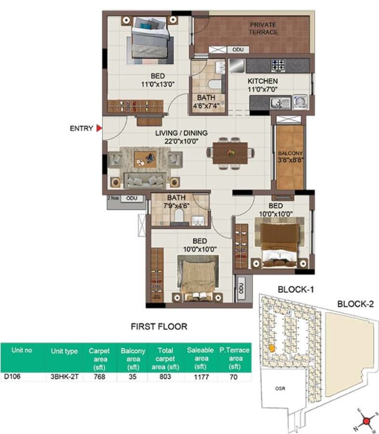 1177 3BHK+2T - CasaGrand SouthBrooke
