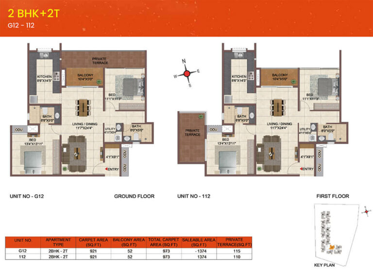 1374 2BHK+2T - CasaGrand Meridian