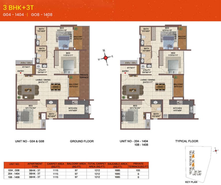 1685 3BHK+3T - CasaGrand Meridian