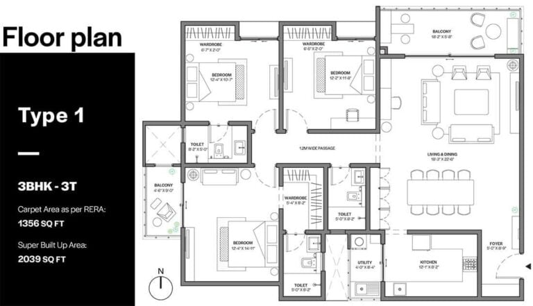 2039 3BHK+3T - Assetz Bloom & Dell