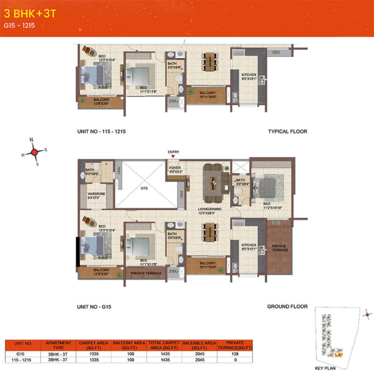 2045 3BHK+3T - CasaGrand Meridian