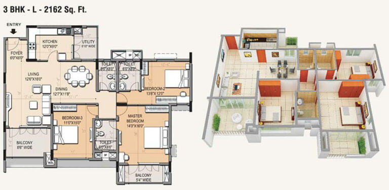 2162 3BHK L - Purva Windermere Phase 2