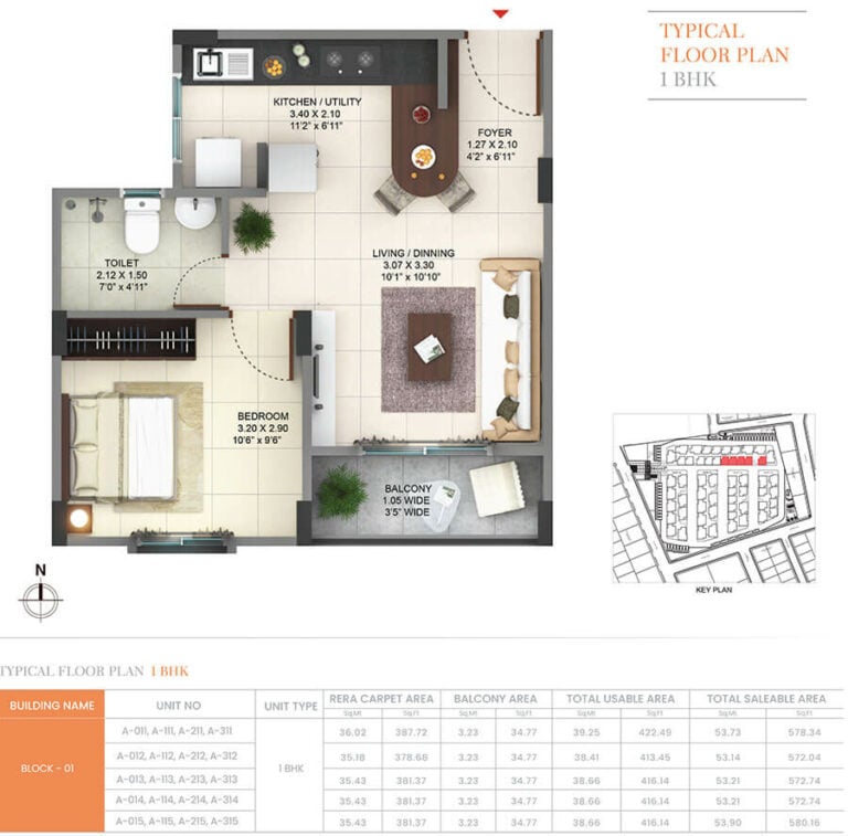 572-580 1BHK - Pride Sunrise Phase 2