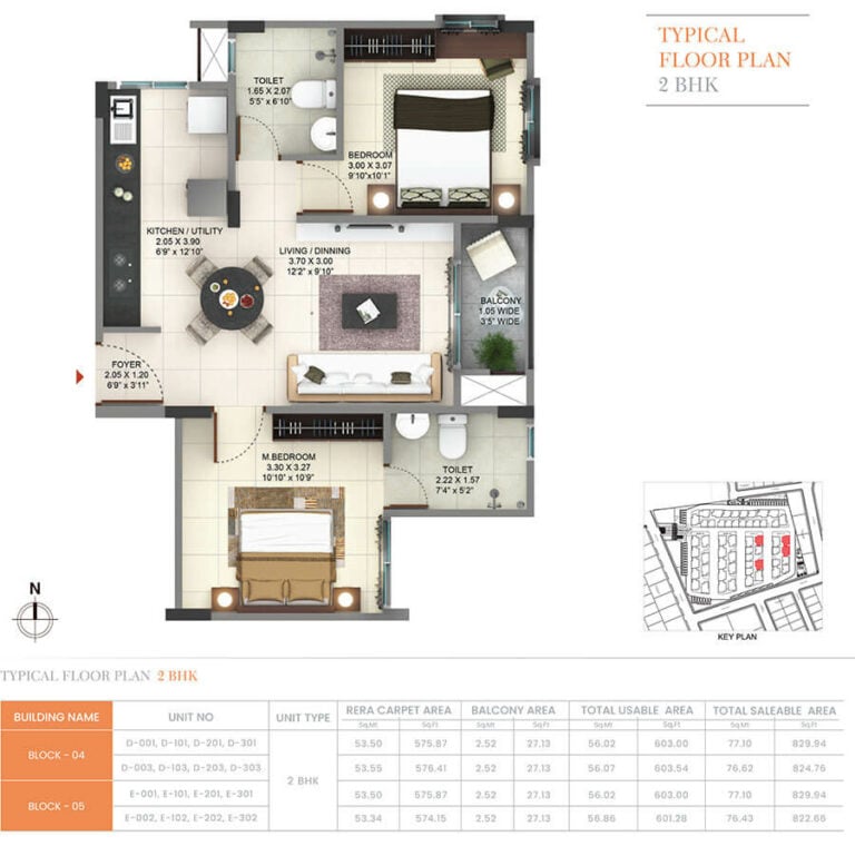 822-829 2BHK - Pride Sunrise Phase 2