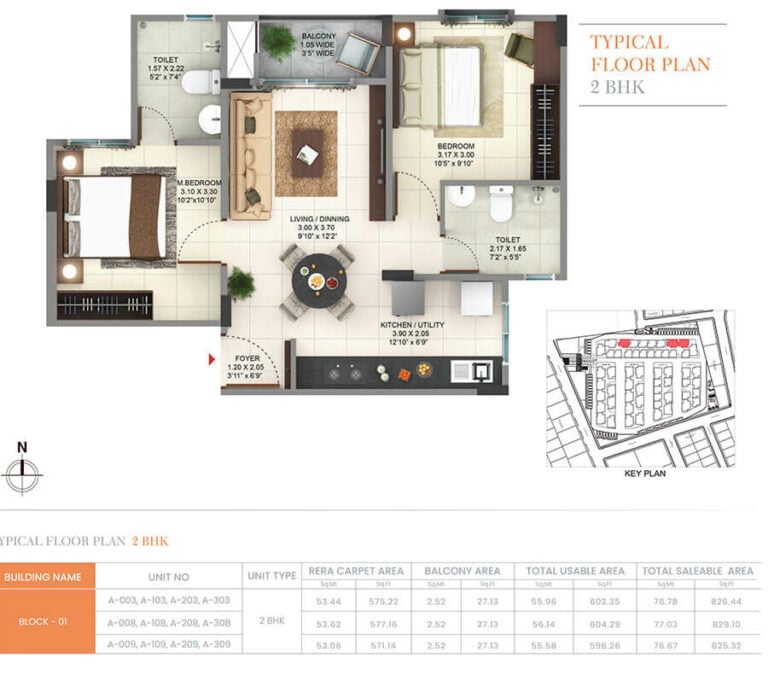 825 2BHK - Pride Sunrise Phase 2