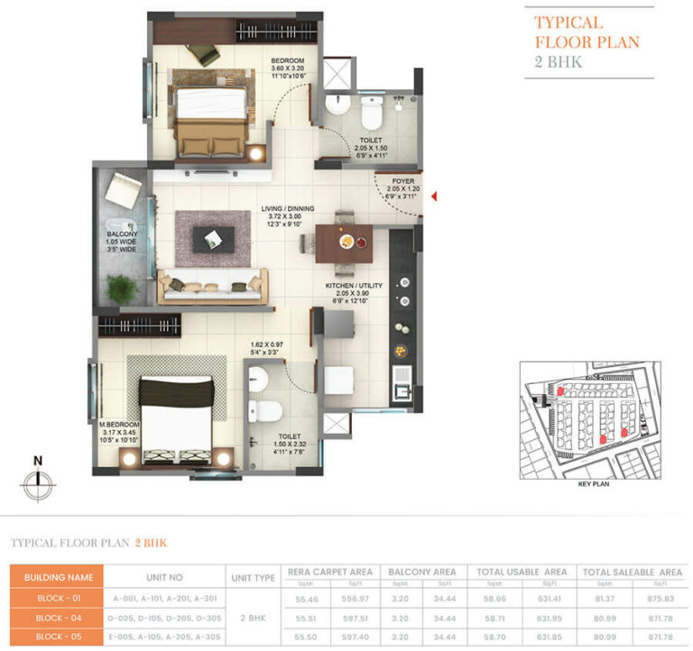 871-875 2BHK - Pride Sunrise Phase 2
