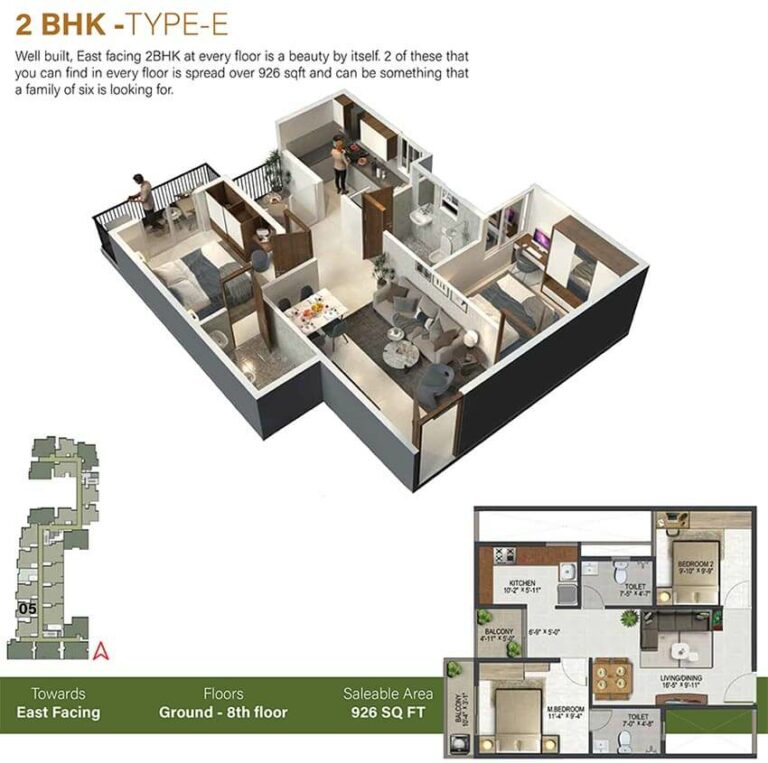 926 2BHK-E - Sowparnika Olivia Nest