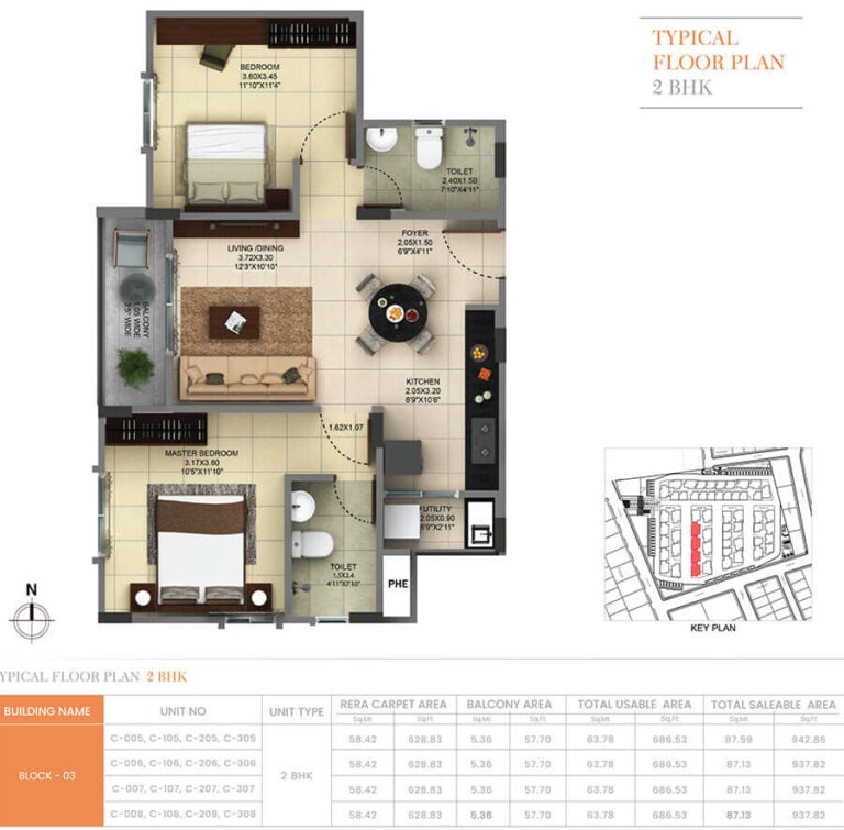 937-942 2BHK - Pride Sunrise Phase 2