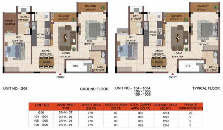 1248 2BHK - Casagrand Keatsway