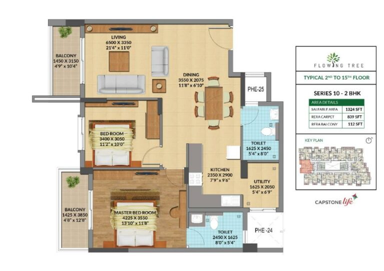 2BHK 1324 - Capstone Flowing Tree