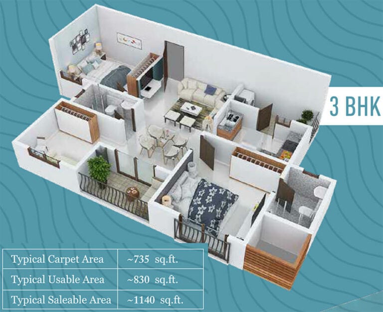 3BHK 1140 - Provident Adora De Goa