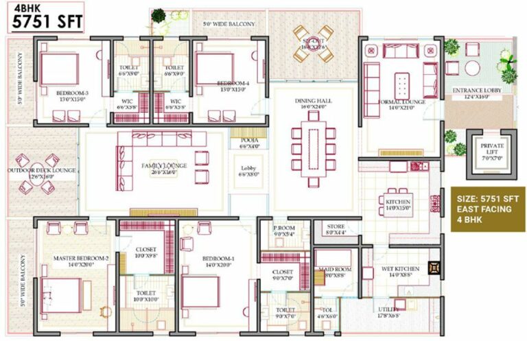 5751 4BHK - Western Marina Hyderabad